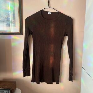 Splendid brown wood grain thermal Bella Swan Twilight ALT top